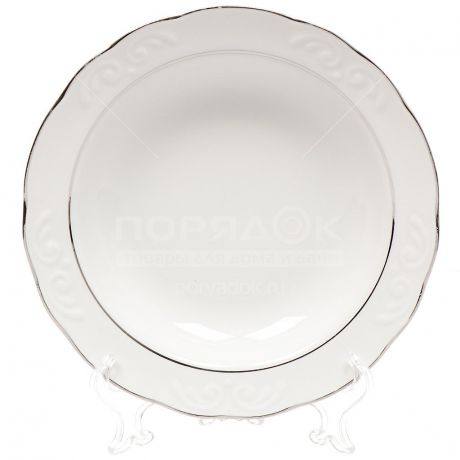 Тарелка суповая керамическая, 220 мл, Надежда Платиновый 8С1135Ф34 Добрушский фарфоровый завод