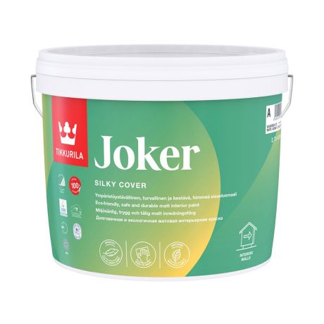 Краска водно-дисперсионная Tikkurila Joker моющаяся белая основа А 2,7 л