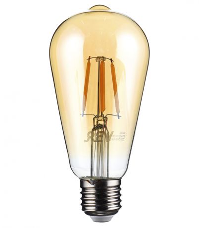 Лампа светодиодная REV 7 Вт E27 филаментная колба ST64 2700 К теплый свет 230 В прозрачная