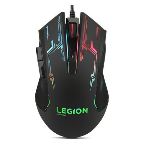 Мышь LENOVO Legion M200 RGB, игровая, оптическая, проводная, USB, черный [gx30p93886]