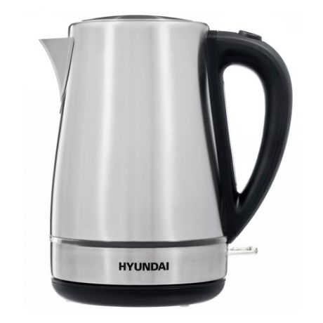 Чайник электрический HYUNDAI HYK-S3020, 2200Вт, серебристый матовый и черный