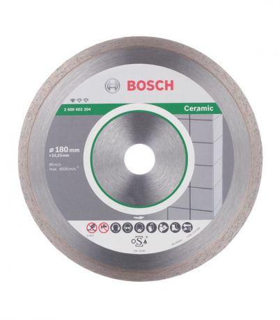 Диск алмазный по керамике Bosch Professional (2608602204) 180x22,2x1,6 мм мм сплошной сухой рез