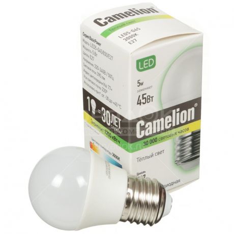Лампа светодиодная Camelion 12031 5 Вт E27 теплый белый свет