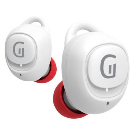 Наушники с микрофоном Groher EarPods i50, Bluetooth, вкладыши, белый/красный