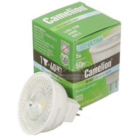 Лампа светодиодная Camelion 11180 5 Вт GU5.3 холодный белый свет