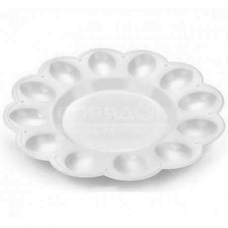 Блюдо пластмассовое для яиц Berossi ИК 22101000, снежно-белое, 24 см
