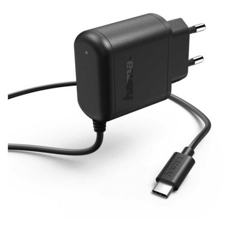 Сетевое зарядное устройство HAMA H-173617, USB type-C, 3A, черный