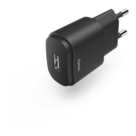 Сетевое зарядное устройство HAMA H-183260, USB, 1.2A, черный