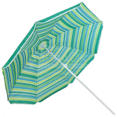 Зонт пляжный Зелёно-голубые полосы LY200-1(813) с механизмом наклона, 200 см