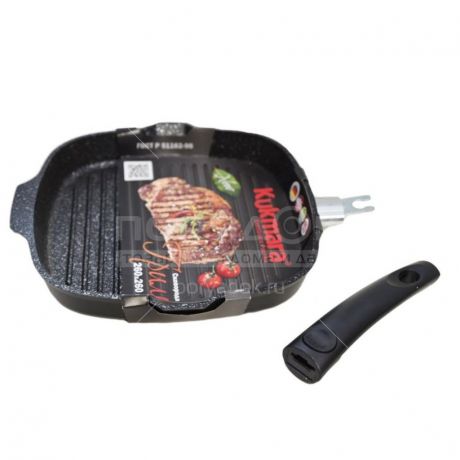 Сковорода-гриль с антипригарным покрытием Kukmara Темный мрамор сгкмт281а без крышки, 28 см