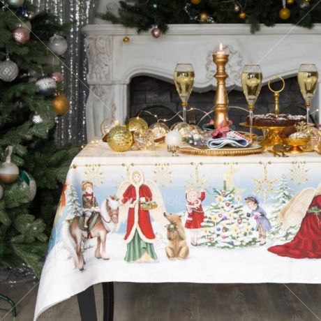 Набор столового текстиля, 5 предметов, Этель Рождественское время (скатерть 110х150 см, салфетки)