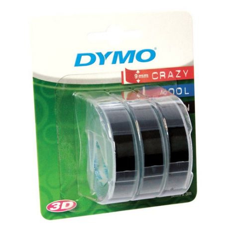 Картридж (тройная упаковка) DYMO Omega, белый / черный / 9мм, белый шрифт, черный фон, 3м [s0847730]