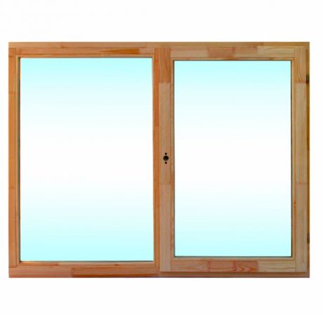 Окно деревянное 1160х1470х45 мм 2 створки левая глухая, правая поворотная