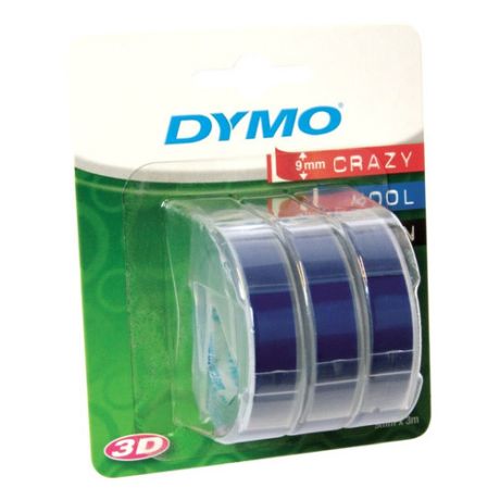 Картридж (тройная упаковка) DYMO Omega, белый / синий / 9мм, белый шрифт, синий фон, 3м [s0847740]