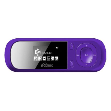 MP3 плеер RITMIX RF-3360 flash 4ГБ фиолетовый + рисунок