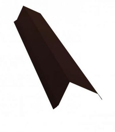 Планка торцевая PE 100х80 мм 2 м темно-коричневая RR 32