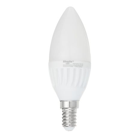 Лампа светодиодная Sholtz 11 Вт Е14 свеча С37 2700 К теплый свет 220-240 В матовая керамика/пластик