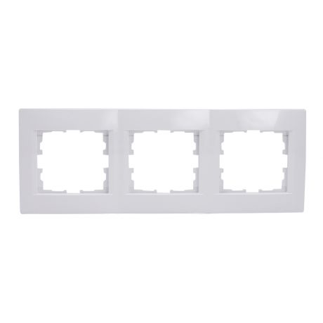 Рамка Lezard KARINA 707-0200-148 трехместная горизонтальная белый