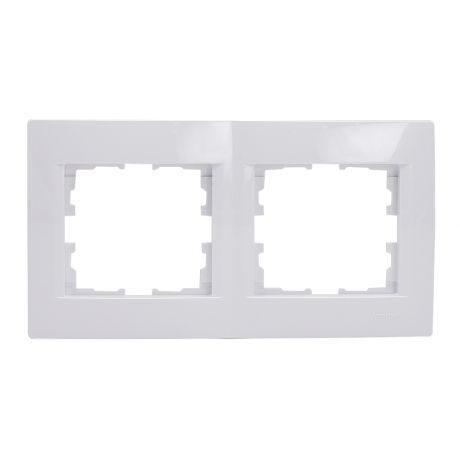 Рамка Lezard KARINA 707-0200-147 двухместная горизонтальная белый