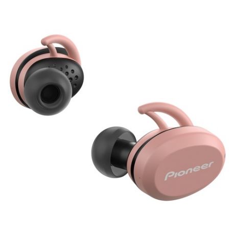 Наушники с микрофоном PIONEER SE-E8TW-P, Bluetooth, вкладыши, розовый/черный
