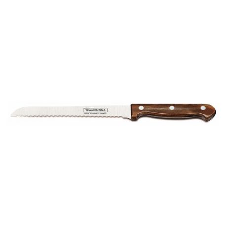 Нож кухонный Tramontina Polywood (21125/197) стальной для хлеба лезв.175мм серрейт. заточка серебрис