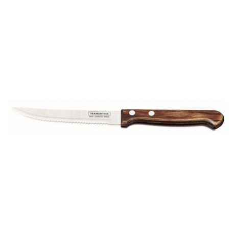 Нож кухонный Tramontina Polywood (21122/195) стальной для стейка лезв.125мм серрейт. заточка серебри