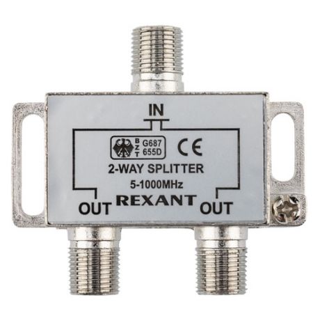 Сплиттер антенный REXANT 05-6001, F-TV(f) - серебристый