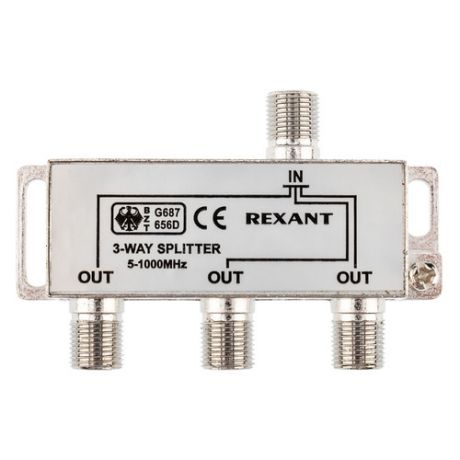 Сплиттер антенный REXANT 05-6002, F-TV(f) - серебристый