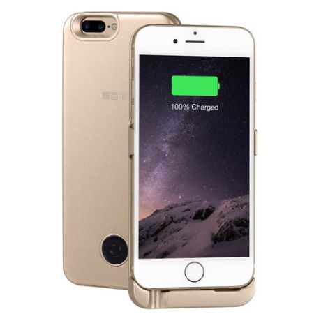 Внешний мод батарея Interstep для iPhone 6 Plus/6s Plus/7 Plus/8 Plus 5000mAh Lightning золотистый (