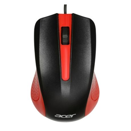 Мышь ACER OMW012, оптическая, проводная, USB, черный и красный [zl.mceee.003]