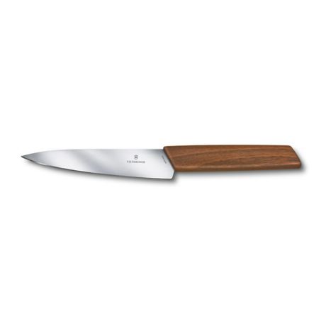 Нож кухонный Victorinox Swiss Modern (6.9010.15G) стальной разделочный лезв.150мм прямая заточка дер