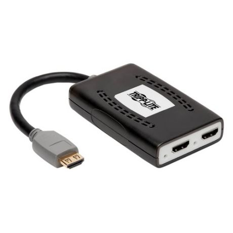 Сплиттер аудио-видео TRIPPLITE B118-002-HDR-V2, HDMI (m) - 2хHDMI (f) , ver 2.0, 0.15м, ф/фильтр, черный/серый