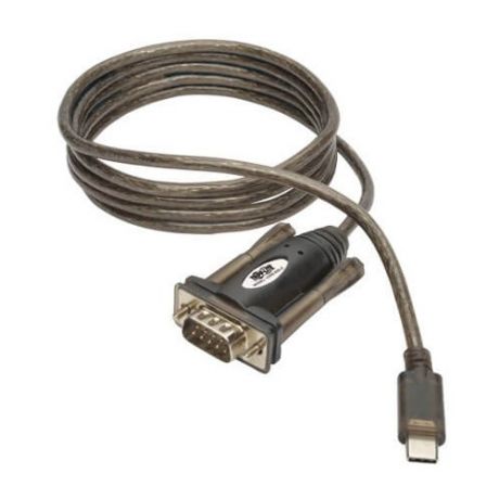 Кабель TRIPPLITE U209-005-C, USB Type-C (m) (прямой) - DB9 (m) (прямой), GOLD , круглое, 1.5м, черный