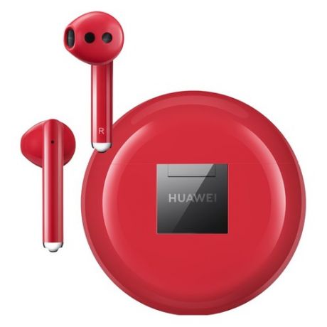 Наушники с микрофоном HUAWEI Freebuds 3 CM-SHK00, Bluetooth, вкладыши, красный [55032492]