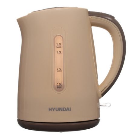 Чайник электрический HYUNDAI HYK-P2022, 2200Вт, бежевый и коричневый