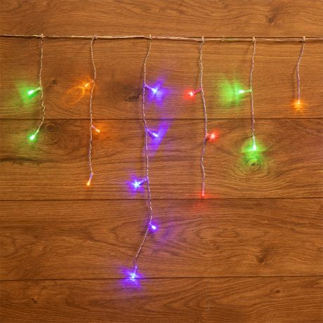 Гирлянда светодиодная Neon-Night Айсикл (бахрома) 48 LED свечение мультиколор 1,8х0,5 м (255-019)