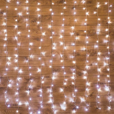 Гирлянда светодиодная Neon-Night Дождь 144 LED свечение белое 1,5х1,5 м (235-035)
