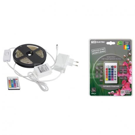 Лента светодиодная TDM Electric SQ0331-0236 SMD5050 30LED/м, 12 В, 7.2 Вт, RGB, 3 м