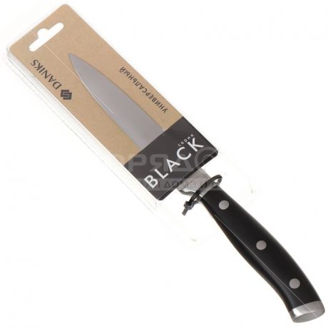 Нож кухонный стальной Daniks Black 161520-4 универсальный, 12.5 см