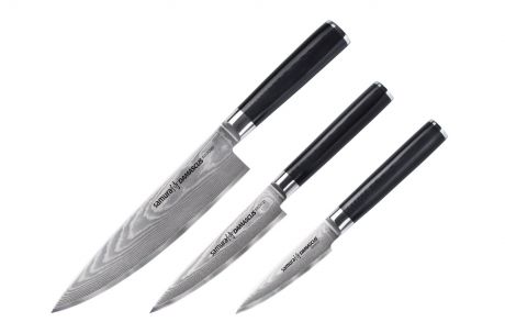 Набор из 3 ножей "Samura DAMASCUS" (10, 21, 85), G-10, дамаск 67 слоев