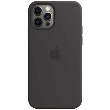 Чехол для смартфона Apple iPhone 12 и 12 Pro Силиконовый MagSafe, чёрный