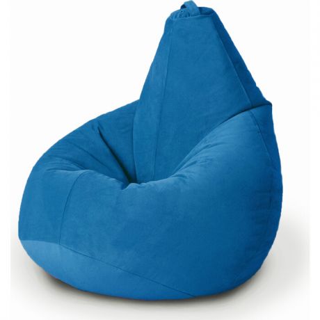Кресло бескаркасное Mypuff Груша сине-голубой размер стандарт мебельный велюр b_538