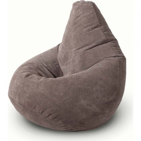 Кресло бескаркасное Mypuff Груша какао размер комфорт объемный велюр bbb_506