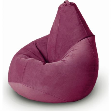 Кресло бескаркасное Mypuff Груша незрелая слива размер комфорт мебельный велюр bbb_481