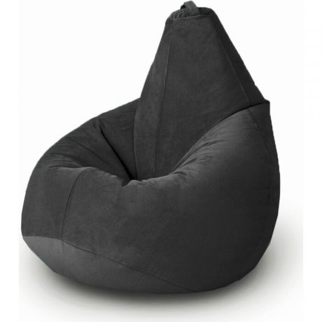 Кресло бескаркасное Mypuff Груша темная ночь размер комфорт мебельный велюр bbb_471