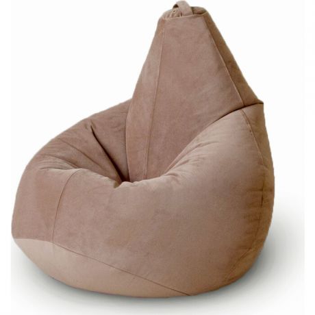 Кресло бескаркасное Mypuff Груша бежевый размер комфорт мебельный велюр bbb_474