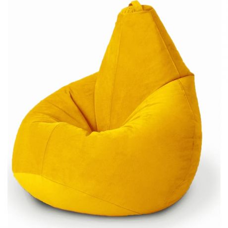 Кресло бескаркасное Mypuff Груша желтый размер комфорт мебельный велюр bbb_535
