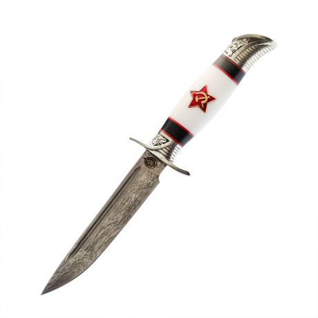 Нож Финка НКВД со звездой, сталь К340, белый акрил
