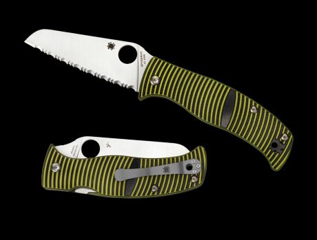 Нож складной Caribbean Sheepfoot Serrated Spyderco, сталь LC200N, рукоять G10
