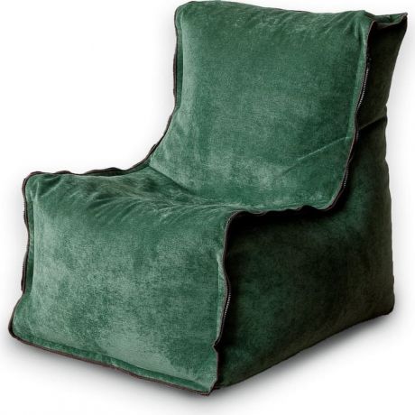 Бескаркасное кресло Mypuff Лофт-Элит зеленый микровельвет lf-452